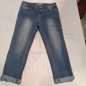 Y2K Earl Jeans Light Blue Boyfriend Cuffed Jeans, Size 6‎